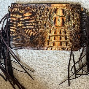 Savannah Gator Leather Embossed Clutch